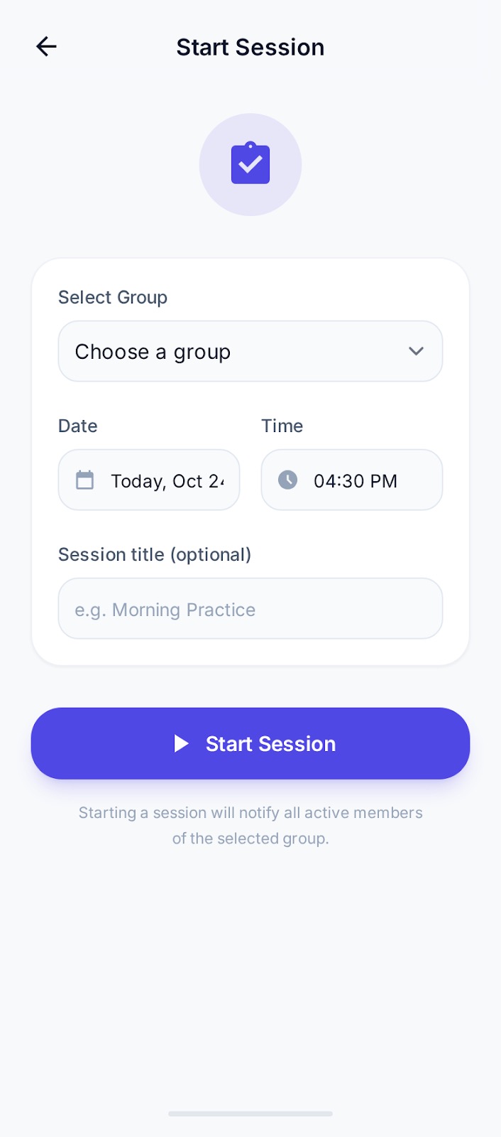 Start session
